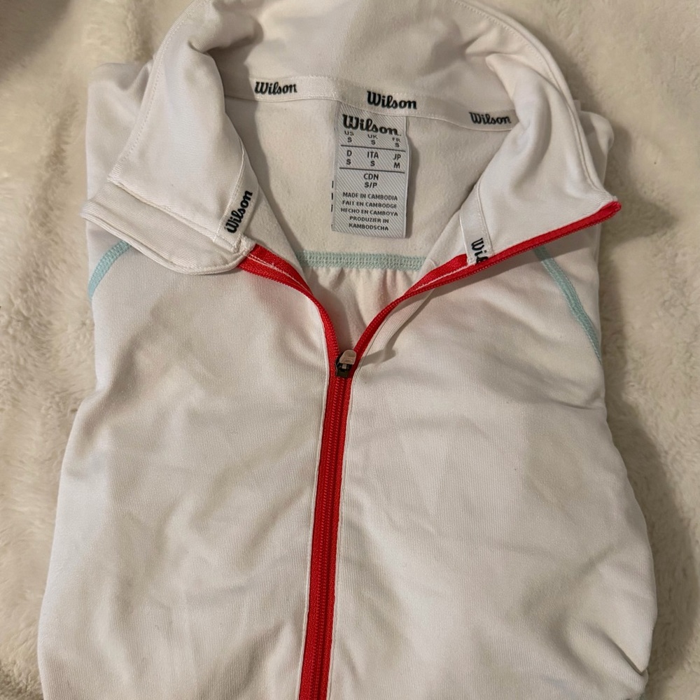 Wilson White and Red Long Sleeve Top